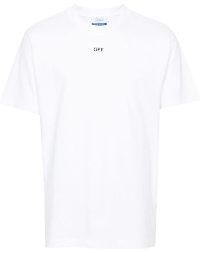 Off-White c/o Virgil Abloh Off- Logo-Print Cotton T-Shirt - White