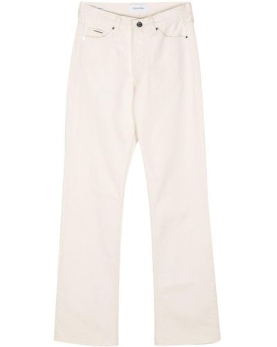 Calvin Klein Mid-Rise Bootcut Jeans - White