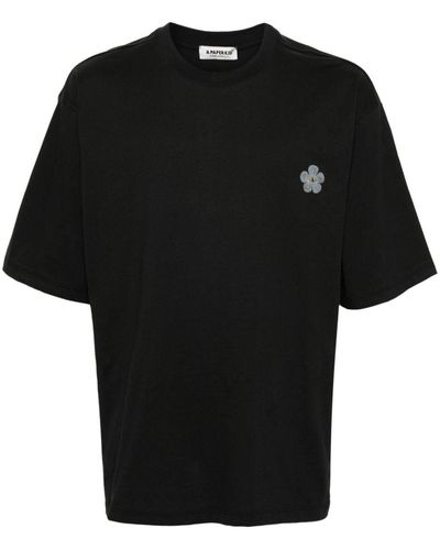 A PAPER KID Logo-Print Cotton T-Shirt - Black