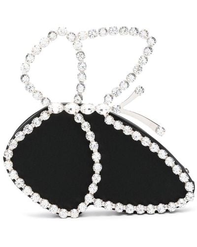 L'ALINGI Butterfly Crystal-Embellished Clutch Bag - Black