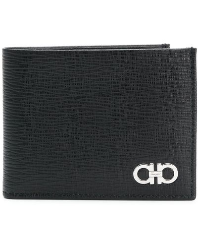 Ferragamo Gancini-Plaque Leather Wallet - Black