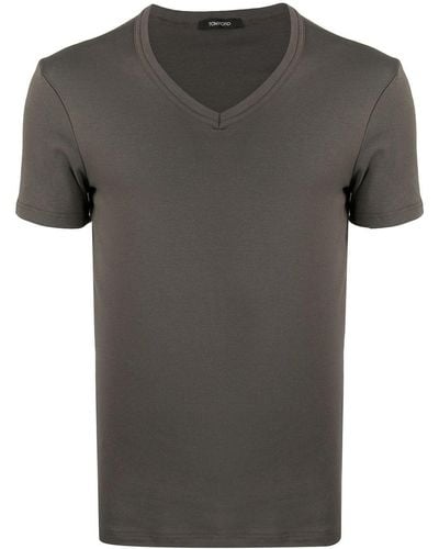 Tom Ford V-Neck Short-Sleeve T-Shirt - Black