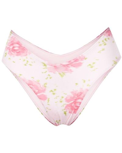 Frankie's Bikinis Floral-Print Bikini Bottoms - Pink