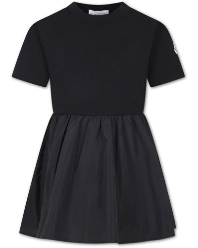 Moncler Logo-Appliqué Cotton Dress - Black
