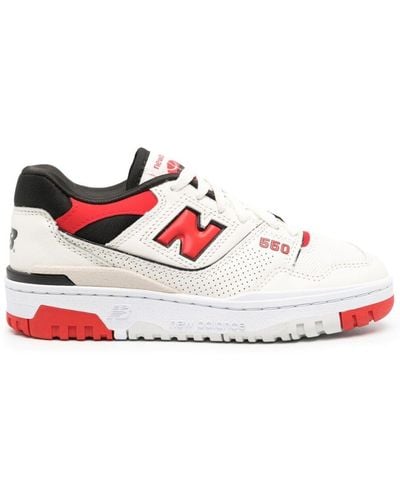 New Balance 550 Logo-Embossed Low-Top Leather Trainers - White