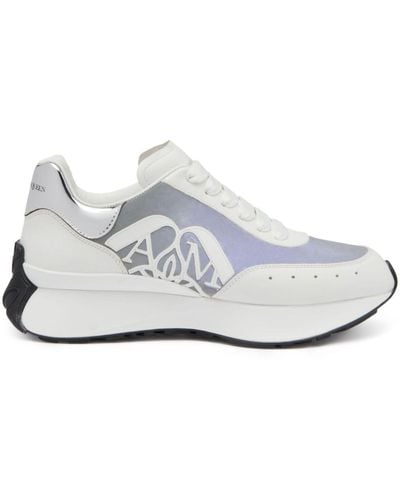Alexander McQueen Sprint Runner Leather Sneakers - White