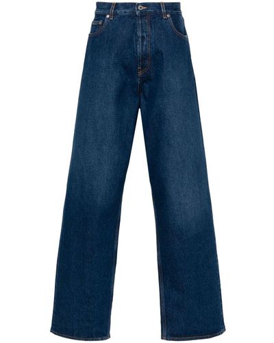 Off-White c/o Virgil Abloh Logo-Patch Cotton Jeans - Blue