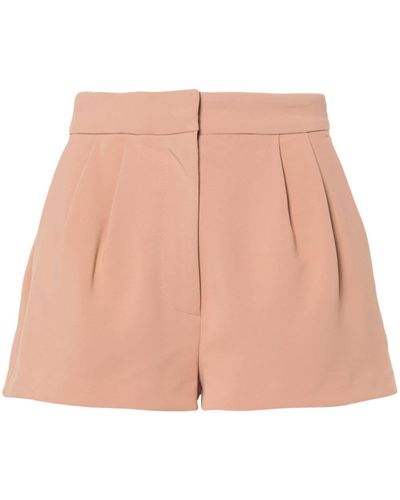 Elisabetta Franchi Logo-Patch Crepe Shorts - Natural