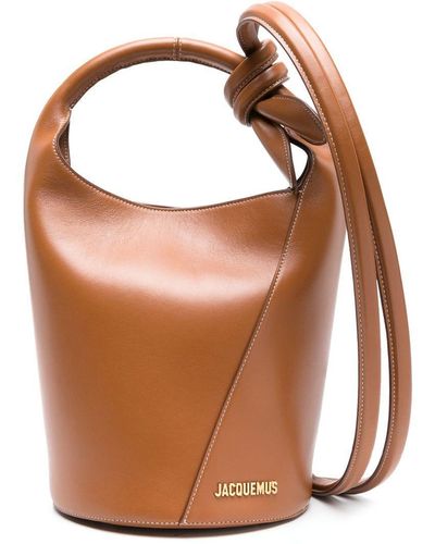 Jacquemus Le Petit Tourni Leather Bucket Bag - Brown