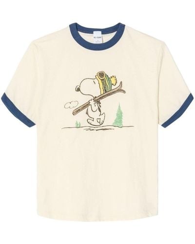RE/DONE Skiing Snoopy Ringer T-shirt - Natural