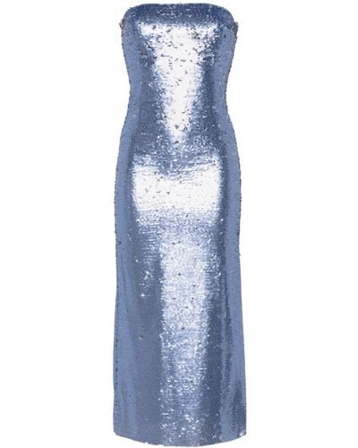 The New Arrivals Ilkyaz Ozel Sequinned Midi Dress - Blue
