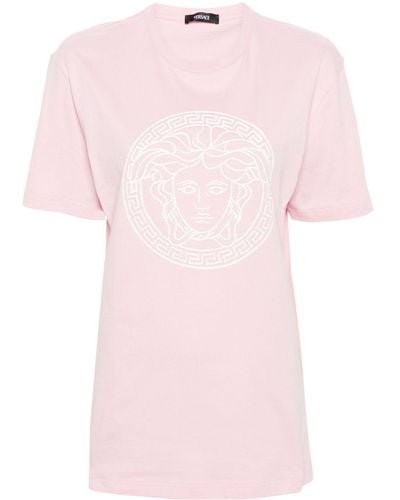 Versace Medusa Head-Print T-Shirt - Pink