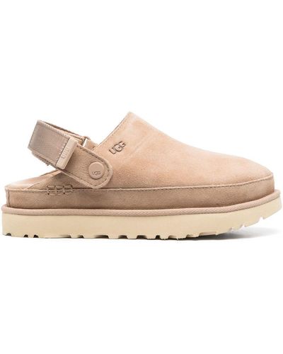 UGG Goldenstar Suede Flatform Clogs - Natural