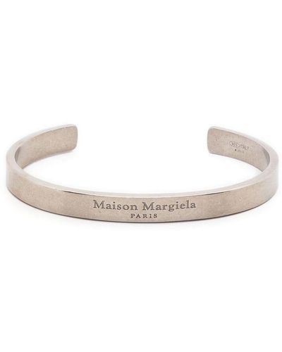 Maison Margiela Logo-Engraved Cuff Bracelet - White