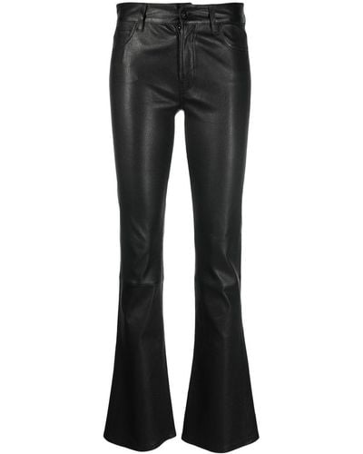 7 For All Mankind 7 For All Kind Slim Fit Leather Trousers - Black