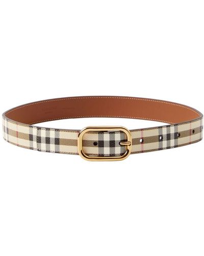 Burberry Vintage Check Leather Belt - Brown