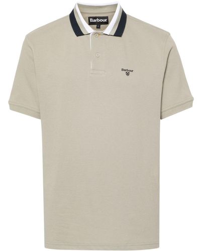 Barbour Logo-Embroidered Cotton Polo Shirt - Natural