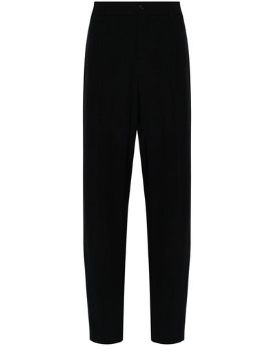 Giorgio Armani Wool Tapered Pants - Black