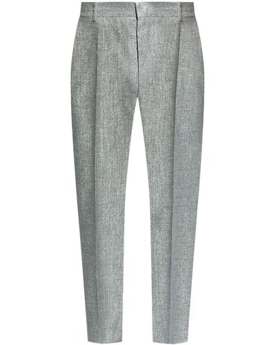 Alexander McQueen Tapered Lurex Trousers - Grey