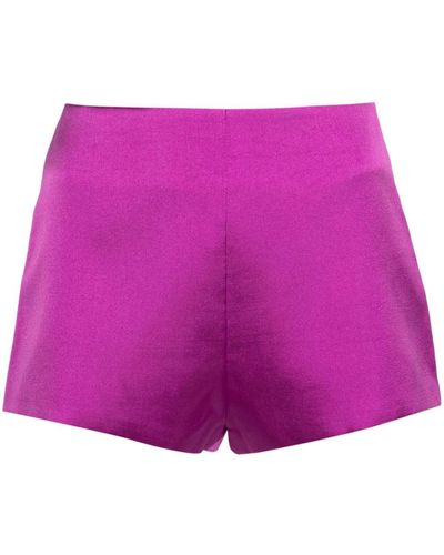 ANDAMANE Satin High-Waisted Shorts - Pink