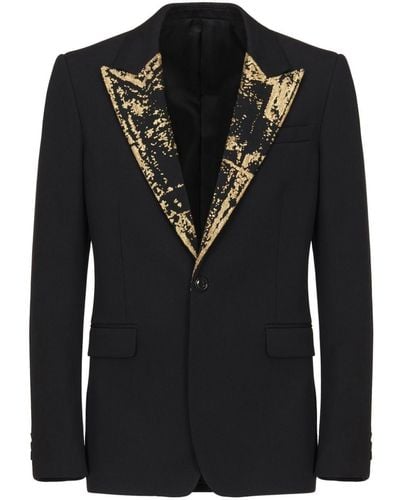 Alexander McQueen Embroidered Single-breasted Jacket - Black
