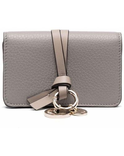 Chloé Alphabet Leather Wallet - Gray