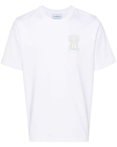 Casablancabrand Tennis Pastelle Cotton T-Shirt - White