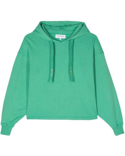 Maison Labiche Logo-Embroidered Cropped Hoodie - Green