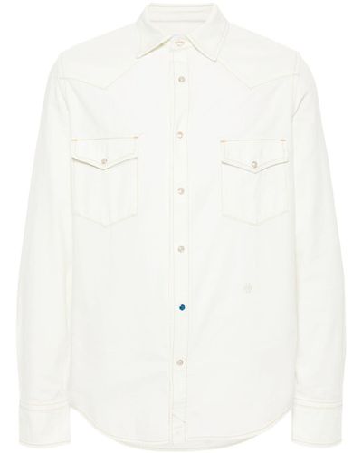 Jacob Cohen Logo-Embroidered Denim Shirt - White