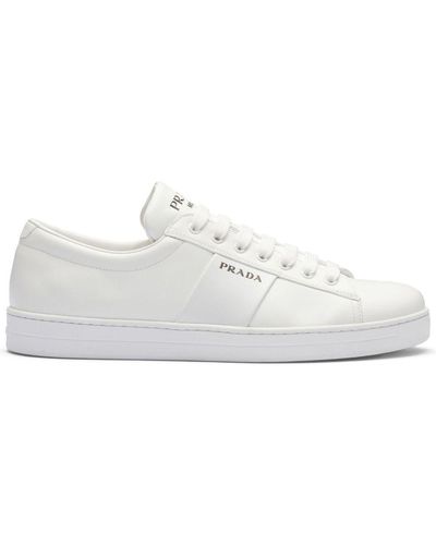 Prada Brushed Leather Trainers - White