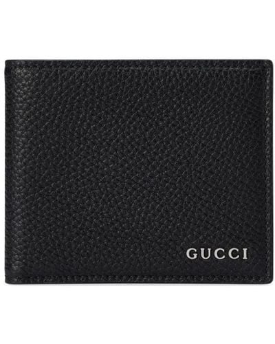 Gucci Logo-Lettering Leather Wallet - Black