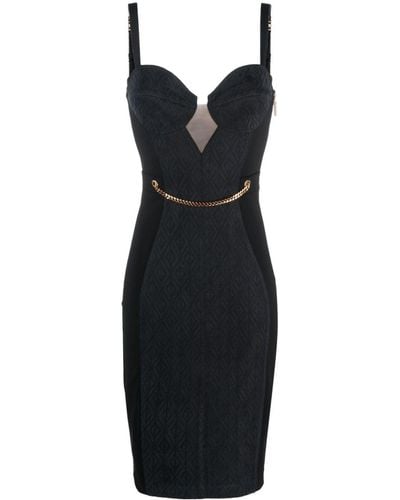 Elisabetta Franchi Chain Link-Detail Sleeveless Midi Dress - Black