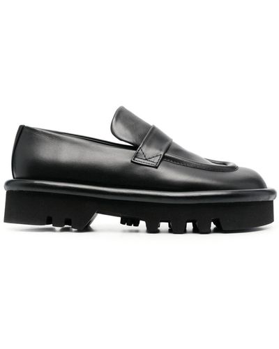 JW Anderson Bumper-tube Leather Chunky Loafers - Black