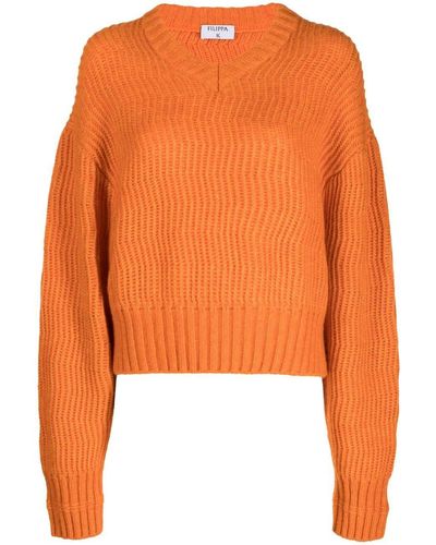 Filippa K Drop-Shoulder Chunky-Knit Jumper - Orange