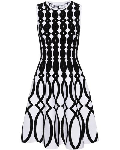 Antonino Valenti Patterned-Intarsia Midi Dress - Black