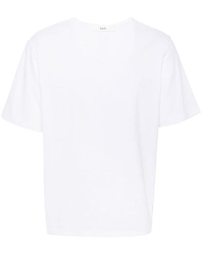 Séfr Uneven Cotton T-Shirt - White