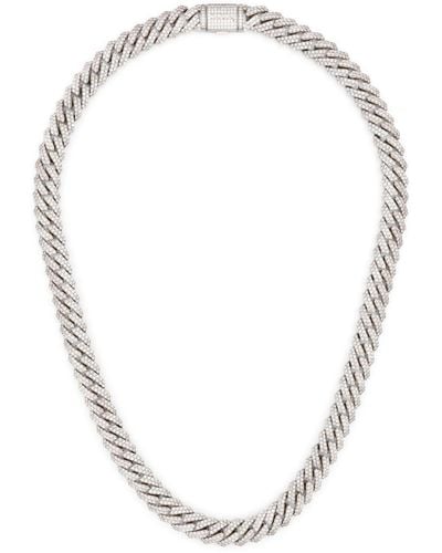 DARKAI Mini Prong Pavé Gemstone Necklace - White