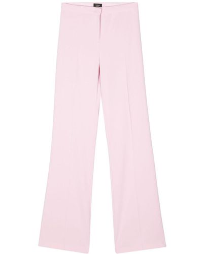 Pinko Crepe High-Waist Flared Trousers - Pink