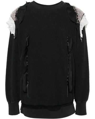 Maison Margiela Terry-Cloth Patchwork Sweatshirt - Black