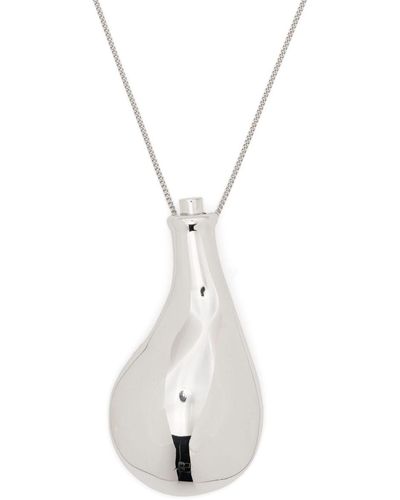 Courreges Flask-Pendant Necklace - White