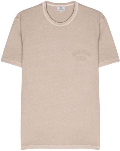 Woolrich Logo-Print Cotton T-Shirt - Natural