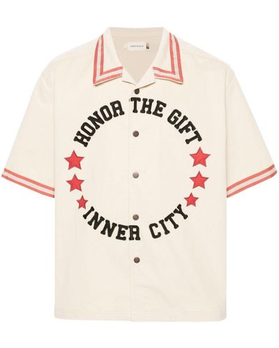 Honor The Gift Tradition Logo-Embroidered Shirt - Natural