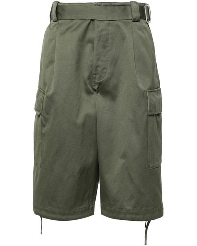 KENZO Army Cargo Cotton Shorts - Green
