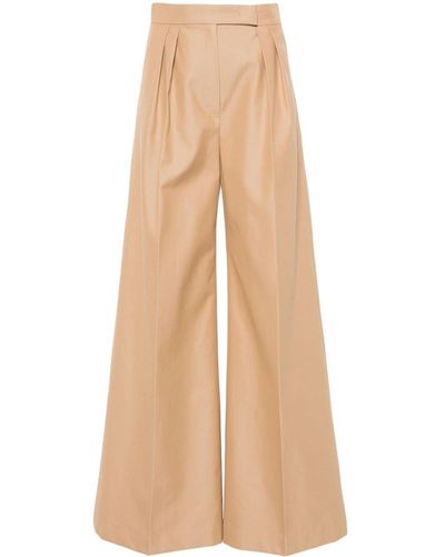 Max Mara Trousers Leather - Natural