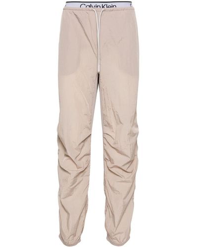 Calvin Klein Jacquard-Logo Track Trousers - Natural