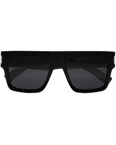 Saint Laurent Logo-Plaque Square Sunglasses - Black