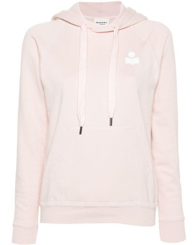 Isabel Marant Malibu Flocked-Logo Hoodie - Pink