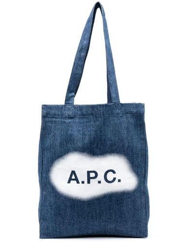 A.P.C. Lou Denim Tote Bag - Blue