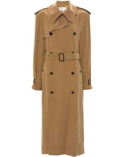Saint Laurent Double-Breasted Trench Coat - Natural