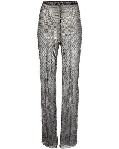 Santa Brands Rhinestone-embellished Flared Trousers - Grey